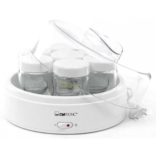 Yogurtera para 7 yogures de Clatronic JM3344 abierta