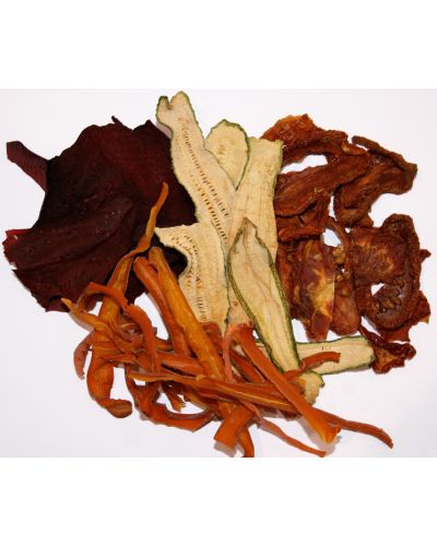 Verduras deshidratadas en el Deshidratador de fruta y verduras con Termostato