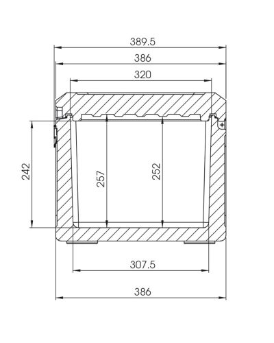 Medidas laterales Nevera portátil Pasiva Waeco 41 litros