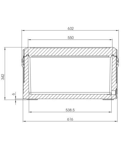 Medidas frontales Nevera portátil Pasiva Waeco 41 litros