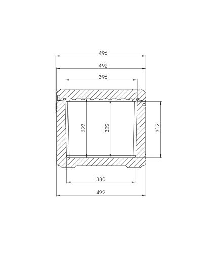 Medidas laterales Nevera Pasiva con Ruedas Waeco 86 litros