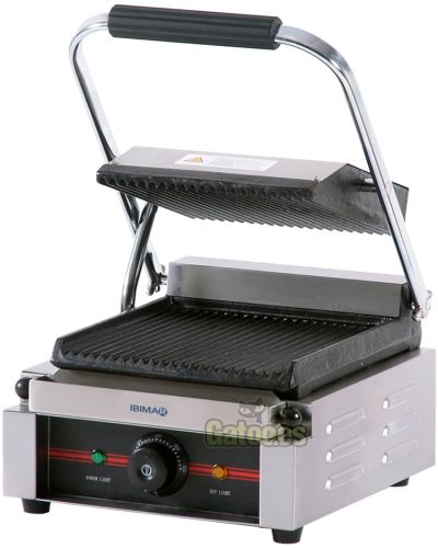 Plancha-Grill Profesional. Base y tapa Ranuradas