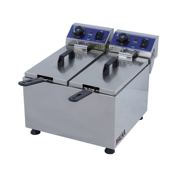 Freidora profesional Malka 12 litros con cestas y tapa