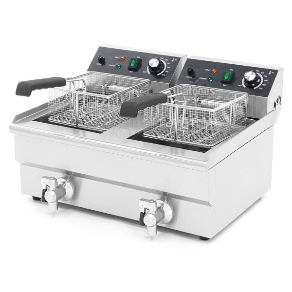 Freidora Profesional doble cesta 20 litros (10+10) abierta