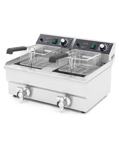 Freidora Profesional doble cesta 20 litros (10+10) abierta