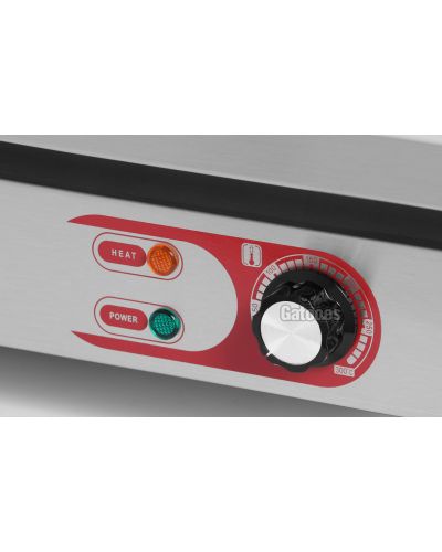 Temperatura regulable de la Plancha Eléctrica de Cocina Profesional Eltron. Ancho 55 cm