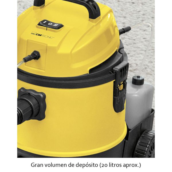 Clatronic® aspirador en húmedo/seco incl. soplador y función de champú,  aspirador de polvo/lavado con depósito de 20L de volumen, perfecto como  limpiador de tapicerías o alfombras, 1200W - BSS 1309 : 