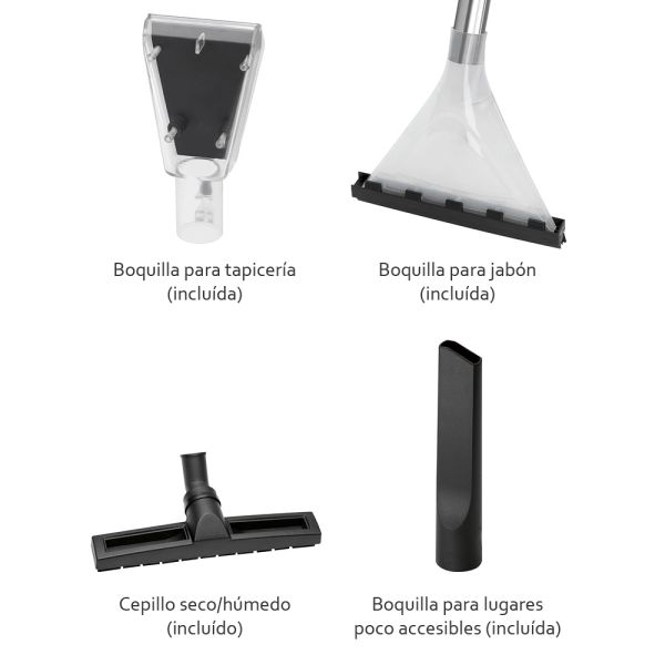 Lava Aspirador Húmedo Seco Clatronic - accesorios