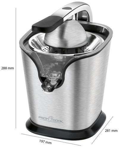 Exprimidor metálico Proficook - medidas