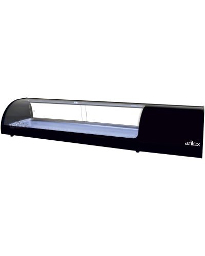Vitrina Refrigerada Tapas Lisa color Negro. 4 Cubetas VRL4
