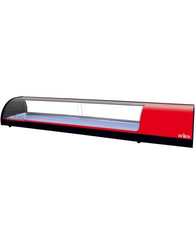 Vitrina Refrigerada Tapas Lisa color Rojo. 8 Cubetas VRL8 