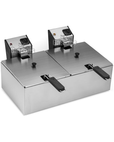 Freidora Profesional doble cesta 16 litros (8+8) con Tapas