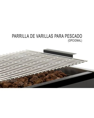 Parrilla Varillas para Pescado. Barbacoa de Gas de Piedra Volcánica GB100. Ancho 100 cm.