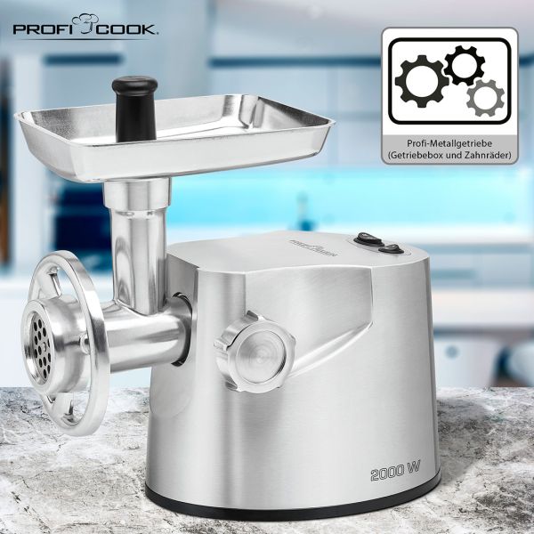 Picadora de Carne Semi-Profesional Proficook con engranajes metálicos