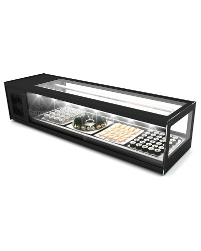 Vista trasera de la Vitrina para Sushi Refrigerada. Sayl LSU 6