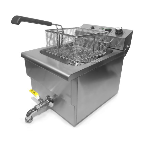 Freidora Profesional Eltron 10 litros AR10 abierta. Potenciada.