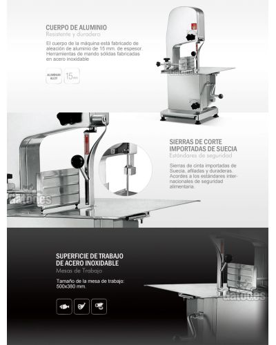 Detalles exteriores de la Sierra para carne y huesos SC20
