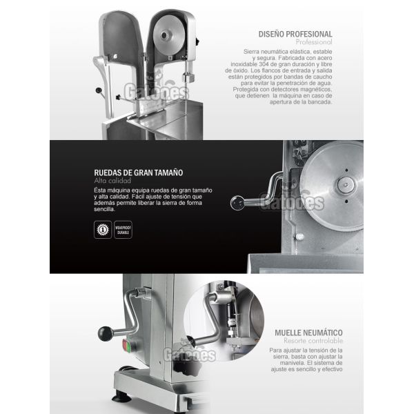 Detalles internos de la Sierra para carne y huesos SC20