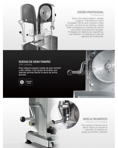 Detalles internos de la Sierra para carne y huesos SC20