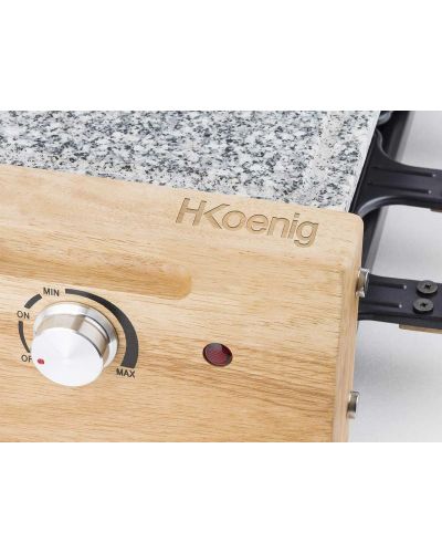 Raclette con Piedra H.Koenig WOD8. Con 8 sartenes y Termostato regulable