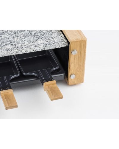 Raclette con Piedra H.Koenig WOD8. Con 8 sartenes de mango de madera