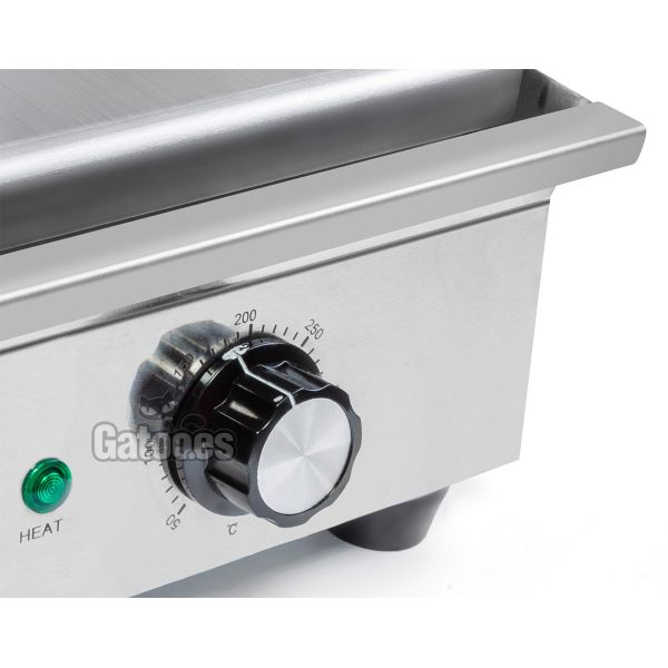 Regulador temperatura Plancha Eléctrica de Cocina Profesional Malka. Ancho 32 cm. (OUTLET Reacondicionado - Pruebas)