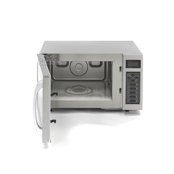 Microondas Profesional 25 Litros 1.000W Programable Inox MC10 abierto