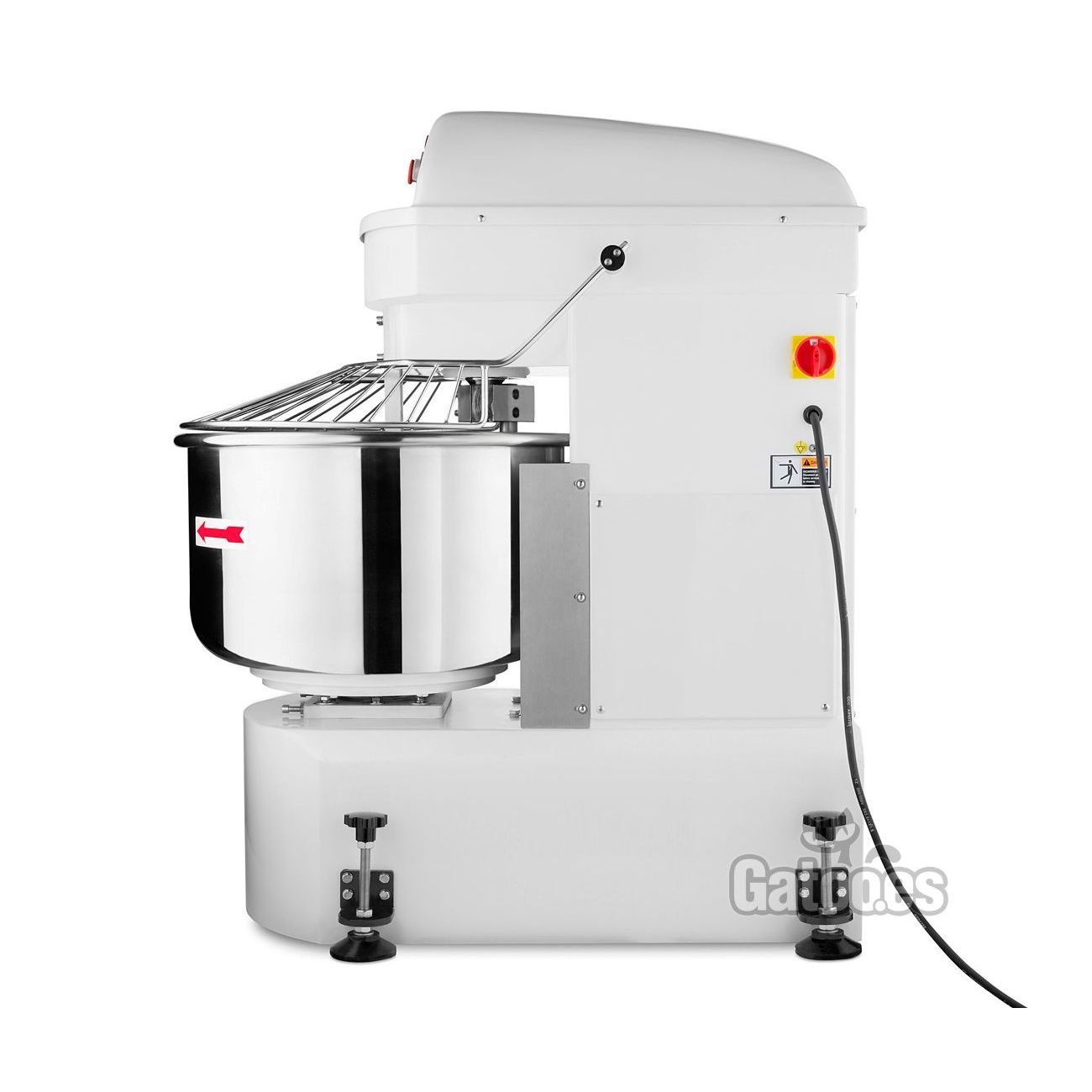 Vista lateral Amasadora Espiral Industrial de 100-130 litros S130