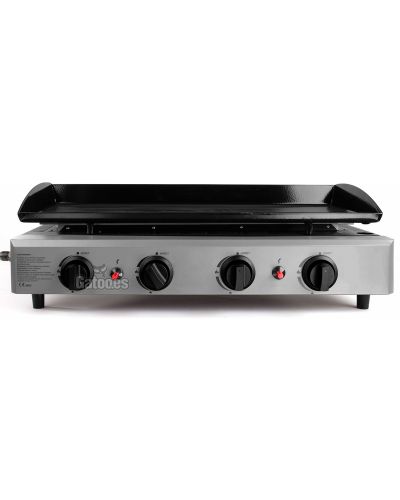 Vista frontal Plancha de Cocina a Gas Butano o Propano. Ancho 77 cm 