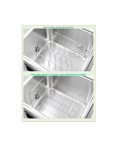 Sous Vide profesional. Máquina de cocción al vacío 16 Litros Master. Soporte Bolsas y Cesta