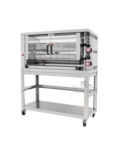 Asador de Pollos a Gas con 2 Espadas AVG2. Con Soporte con Ruedas.