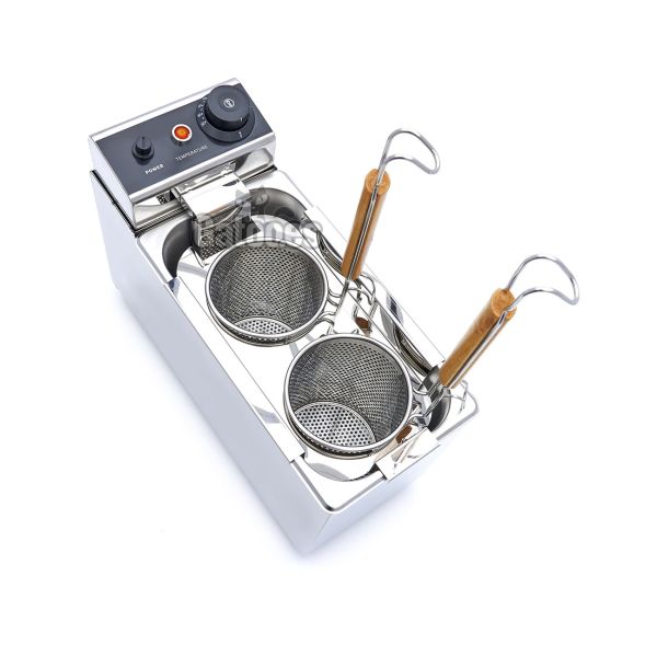 Vista superior Cocedor de Pasta Eléctrico Profesional 4 litros, 2 cestas