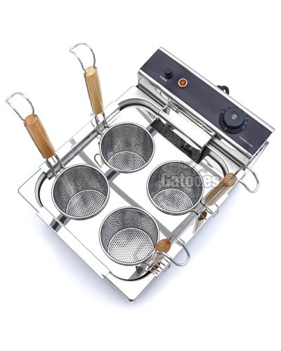 Vista superior Cocedor de Pasta Eléctrico Profesional 8 litros, 4 cestas