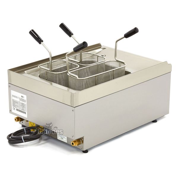 Vista trasera Cocedor de Pasta Eléctrico Profesional 15 litros, 3 cestas