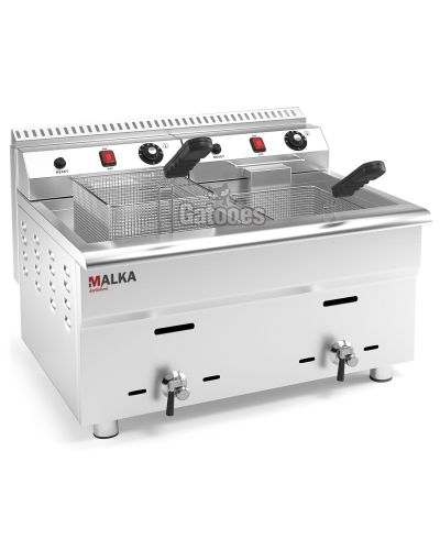 Freidora a Gas Profesional doble 34 Litros (17+17) Malka (OUTLET Reacondicionado)