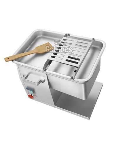Vista superior Cortadora de Carne en Tiras o Dados con separación de corte 8 mm.
