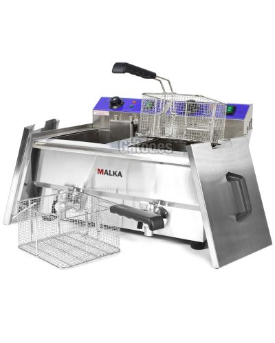 Freidora 12+12 litros Malka FED24 abierta