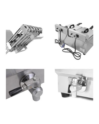 Detalles de Freidora 16+16 litros Malka FED32