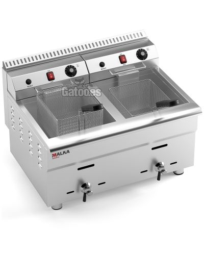 Vista superior de Freidora de Gas 17+17 litros Malka FGD34
