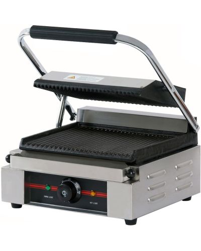 Plancha-Grill Profesional. Base y tapa Ranuradas. 340 mm