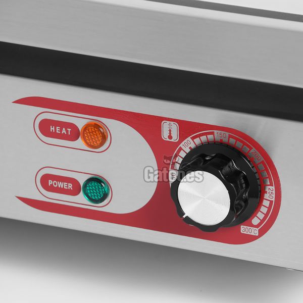 Plancha Eléctrica de Cocina Industrial Eltron. Cromoduro Ancho 55 cm - Termostato