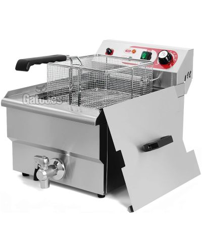 Vista lateral de la Freidora Profesional Eléctrica 12 litros