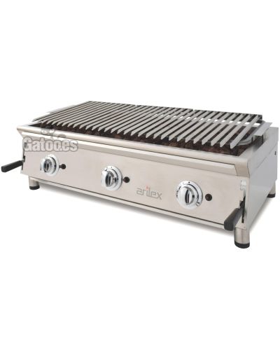 Barbacoa a Gas de Piedra Volcánica GB100. Ancho 100 cm. Inoxidable