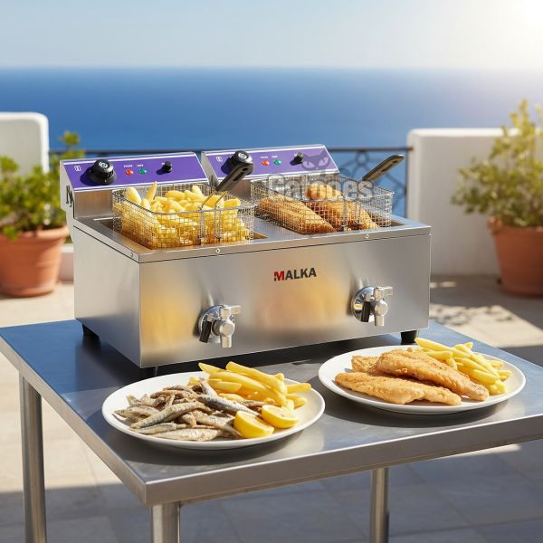 Freidora 10+10 litros Malka Mediterranean