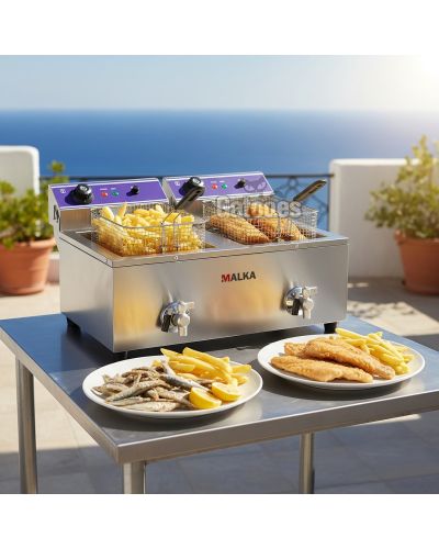 Freidora 10+10 litros Malka Mediterranean