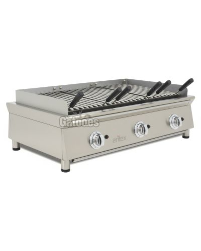 Parrilla Vasca de Gas de Piedra Volcánica, barbacoa. Ancho 100 cm.