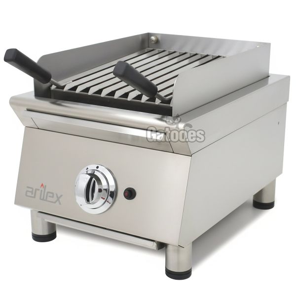 Parrilla Vasca de Gas de piedra volcánica, barbacoa. Ancho 40 cm.