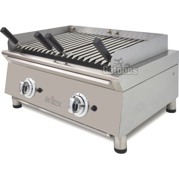 Parrilla Vasca de Gas de Piedra Volcánica, barbacoa. Ancho 70 cm.