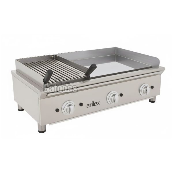 FryTop y Parrilla a Gas GRB100. Ancho 100 cm.