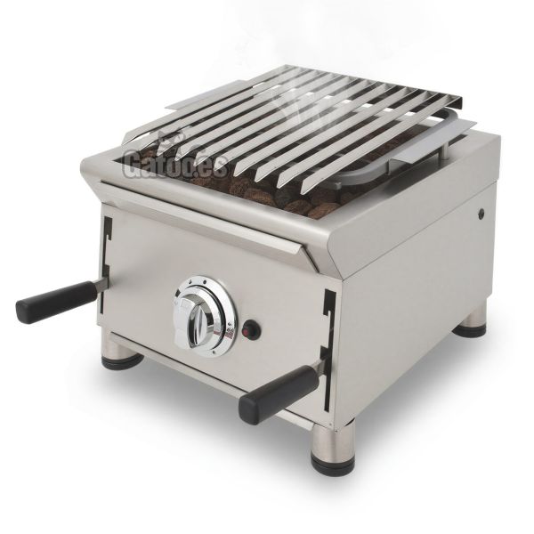 Barbacoa a Gas de Piedra Volcánica GB35. Ancho 37 cm. Inoxidable